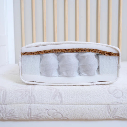 Clair De Lune Premium Bamboo Pocket Sprung Cot Bed Mattress - 140 x 70 x 8 cm